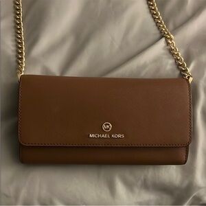 Michael Kors Brown Leather Crossbody Bag